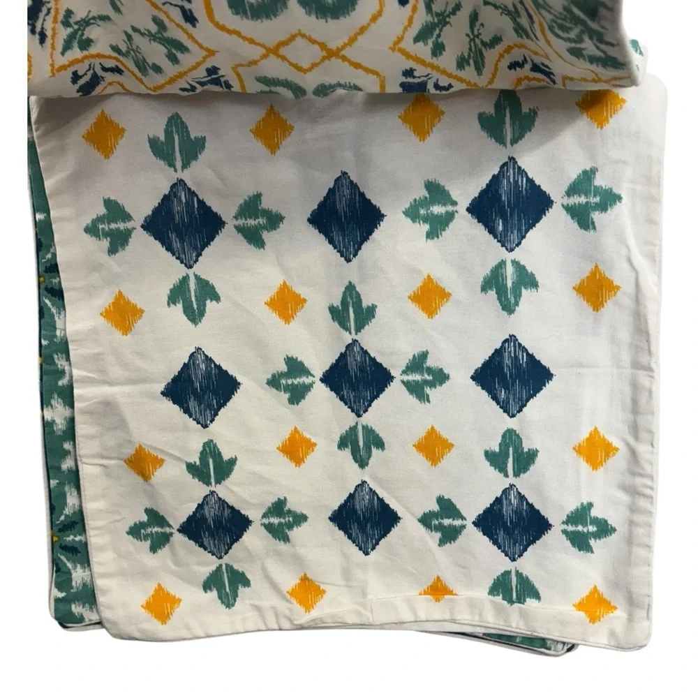 Set of 4 Throw Pillow Blue and Gold Accent Pillow Zippered Covers 24x24